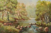 TROUT, THE BRAID RIVER by Robert T.  Cochrane at Ross's Online Art Auctions