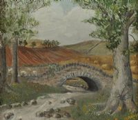 BRIDGE OVER RIVER by Irish School at Ross's Online Art Auctions