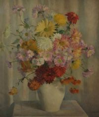 CRYSANTHEMUMS by Moyra Barry at Ross's Online Art Auctions