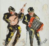 THE BANJO & ACCORDIAN by Darren Paul at Ross's Online Art Auctions