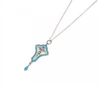 STERLING SILVER & ENAMEL SHAPED PENDANT ON A SILVER CHAIN at Ross's Online Art Auctions