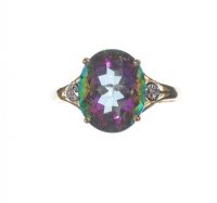 9 CARAT GOLD MYSTIC TOPAZ RING at Ross's Online Art Auctions