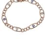 9 CARAT ROSE GOLD SHAPED LINK SAPPHIRE & SEED PEARL BRACELET at Ross's Online Art Auctions