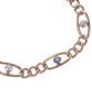 9 CARAT ROSE GOLD SHAPED LINK SAPPHIRE & SEED PEARL BRACELET at Ross's Online Art Auctions
