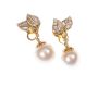 MATCHING SET OF LADY'S GRADUATED CULTURED PEARLS WITH A 14 CARAT GOLD CLASP & 14 CARAT GOLD PEARL & DIAMOND EARRINGS at Ross's Online Art Auctions