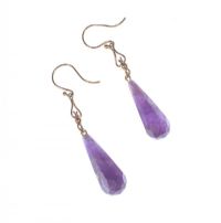 PAIR OF 9 CARAT GOLD AMETHYST DROP EARRINGS at Ross's Online Art Auctions