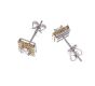 PAIR OF 14 CARAT GOLD SQUARE SHAPED DIAMOND CLUSTER EARRINGS at Ross's Online Art Auctions