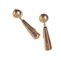 PAIR OF 9 CARAT GOLD TEARDROP EARRINGS at Ross's Online Art Auctions