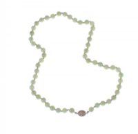 STRING OF JADE BEADS WITH SILVER CATCH at Ross's Online Art Auctions