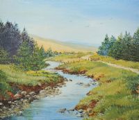 PATH BY THE RIVER by Barbara McIntyre at Ross's Online Art Auctions