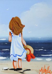GIRL WITH SUNHAT by Michelle Carlin at Ross's Online Art Auctions