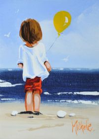 BOY WITH BALLOON by Michelle Carlin at Ross's Online Art Auctions