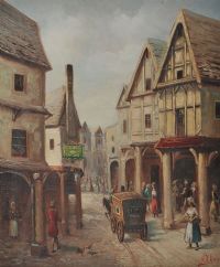 CONTINENTAL STREET SCENE by N. Dangello at Ross's Online Art Auctions