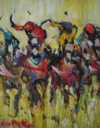 BREAK FOR THE LINE by Desmond Murrie at Ross's Online Art Auctions