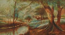 DEER BY THE WATER by M.E. Wells at Ross's Online Art Auctions