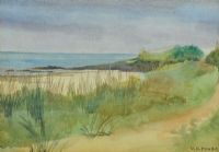 REEDS & BEACH by V.R. Youds at Ross's Online Art Auctions
