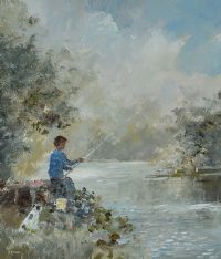 FISHING by Tom Kerr at Ross's Online Art Auctions