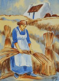 GATHERING HAY by J.P. Rooney at Ross's Online Art Auctions