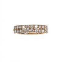 FRENCH 18 CT GOLD DOUBLE ROW CRYSTAL ETERNITY RING at Ross's Online Art Auctions