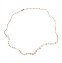 STRING OF GRADUATED CIRO CULTURED PEARLS WITH A 9 CT GOLD CLASP at Ross's Online Art Auctions
