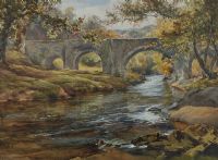 BRIDGE OVER WOODLAND STREAM by Wycliffe Egginton RI RCA at Ross's Online Art Auctions