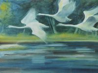 SWANS, HILLSBOROUGH LAKE by Catherine Thompson at Ross's Online Art Auctions