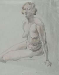 SEATED NUDE by Maurice Canning Wilks ARHA RUA at Ross's Online Art Auctions