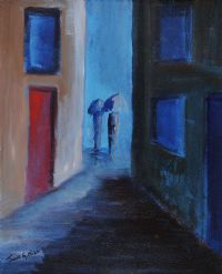 RAINING IN BELFAST AGAIN by James G. Miles at Ross's Online Art Auctions