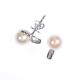 14 CT WHITE GOLD CULTURED PEARL & DIAMOND DROP PENDANT ON A FINE 14 CT WHITE GOLD CHAIN WITH MATCHING DIAMOND & PEARL EARRINGS at Ross's Online Art Auctions