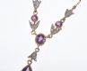 9 CT GOLD FINE AMETHYST & DIAMOND NECKLACE WITH AMETHYST DROP at Ross's Online Art Auctions