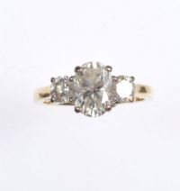18 CT WHITE GOLD THREE STONE DIAMOND RING at Ross's Online Art Auctions