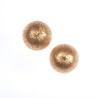 PAIR OF BRUSHED 18 CT GOLD STUD EARRINGS at Ross's Online Art Auctions