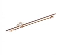 9 CT GOLD & CULTURED PEARL BAR BROOCH at Ross's Online Art Auctions