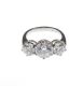FINE PLATINUM RING SET WITH THREE DIAMONDS at Ross's Online Art Auctions