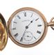 14 CT GOLD PLATED ENGRAVED WALTHAM FULL HUNTER POCKET WATCH WITH ROMAN NUMERAL DIAL at Ross's Online Art Auctions