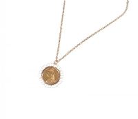 1893 SOVEREIGN PENDANT ON A 9 CT GOLD CHAIN at Ross's Online Art Auctions