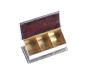 SILVER THREE SECTION STAMP HOLDER at Ross's Online Art Auctions