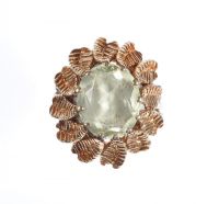 10 CT GOLD FLOWER SHAPED PERIDOT RING at Ross's Online Art Auctions