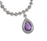 PEAR SHAPED SILVER AMETHYST PENDANT ON A SILVER & MARCASITE NECKLACE at Ross's Online Art Auctions