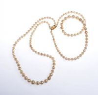 DOUBLE STRING OF GRADUATED CIRO PEARLS WITH A 9 CT ROSE GOLD CLASP (REQUIRE RESTRINGING) at Ross's Online Art Auctions