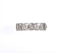 18 CT WHITE GOLD DIAMOND CLUSTER BAND at Ross's Online Art Auctions