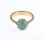 18 CT GOLD EMERALD & DIAMOND CLUSTER RING at Ross's Online Art Auctions
