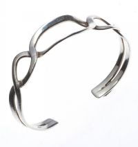 OPEN SILVER TORQUE BANGLE at Ross's Online Art Auctions