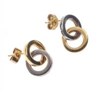 TIFFANY & CO. 18 CT GOLD CIRCLE LINK DROP EARRINGS at Ross's Online Art Auctions