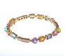 BULGARI 18 CT GOLD MULTI GEMSTONE BRACELET WITH MATCHING DROP EARRINGS at Ross's Online Art Auctions