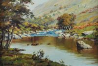 THE RIVER DUN, THE GLENS OF ANTRIM by Charles McAuley at Ross's Online Art Auctions
