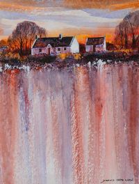 COTTAGE BY THE LOUGH SHORE by Dennis Orme Shaw at Ross's Online Art Auctions