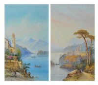 VIEW OF LAKE LUGANO & NEAR PUZZVOLI by Edward St John at Ross's Online Art Auctions