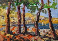 THROUGH THE TREES by Terence Crosby at Ross's Online Art Auctions