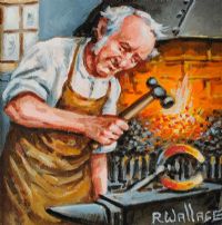 THE BLACKSMITH by Roy Wallace at Ross's Online Art Auctions